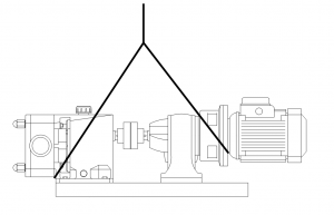 شکل ‏2‑4: نمایش نحوه صحیح بلند نمودن الکترو پمپ گشواره‌ای یا لوب